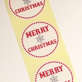 Sticker - "Merry Christmas" Red